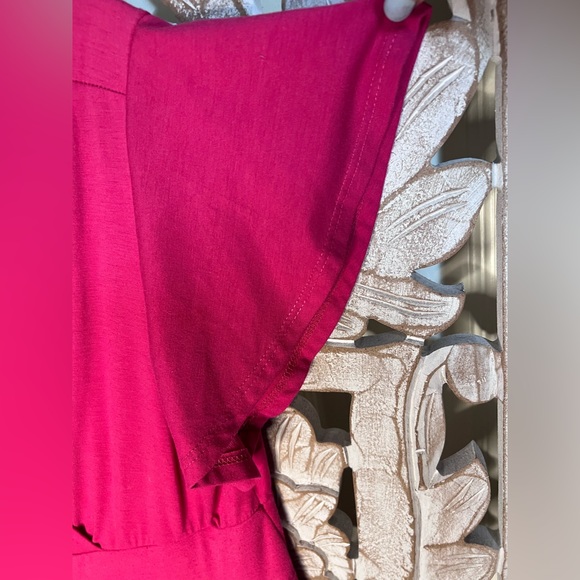 Lane Bryant Knit Pink V Neck Dress Flutter Sleeves Sz 14/16 - Picture 2 of 4